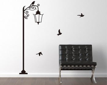 Street Lamp with Birds  Wall Art Sticker